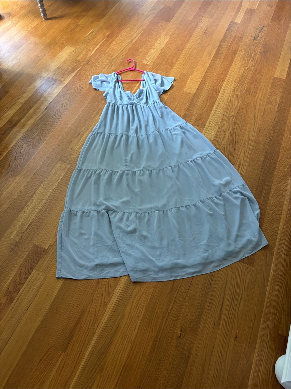 Show me your Mumu Light Blue Tiered Maxi Dress